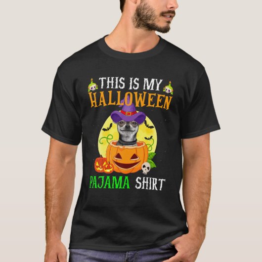 Dit is mijn Halloween Pajama Chihuahua Dog Costume T-shirt (Voorkant)