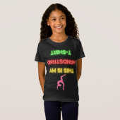 "Dit is mijn handstand T-shirt" Neon Glow Gymnasti T-shirt (Voorkant volledig)