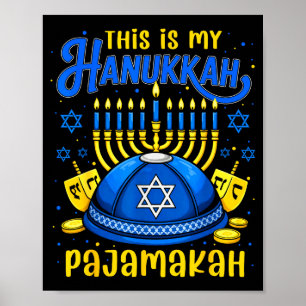Dit Is Mijn Hanukkah Pajamakah Voor Joods Kerstfee Poster