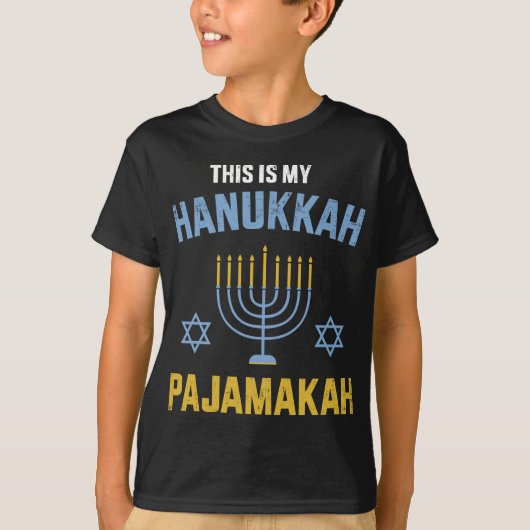 Dit is mijn hanukkah pyjamakah voor joodse kerst t-shirt (Voorkant)