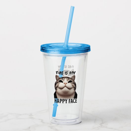 Dit is mijn Happy Face Acryl Drinkbeker (Achterkant)