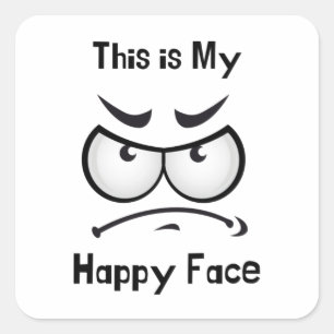 Dit is mijn Happy Face Stiker Vierkante Sticker