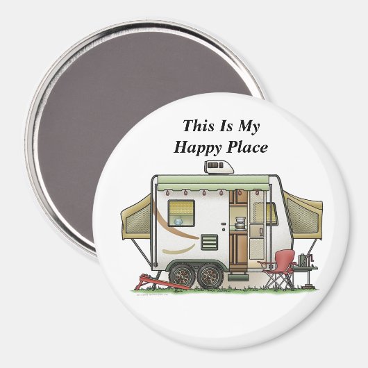 Dit is mijn Happy Place Camper Magnet (Voorkant / Achterkant)