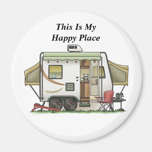 Dit is mijn Happy Place Camper Magnet (Voorkant)