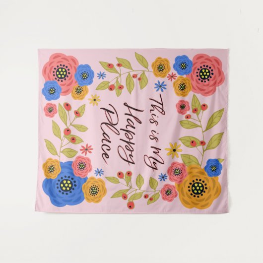 Dit is mijn Happy Place Large Wandkleed (Voorkant (horizontaal))