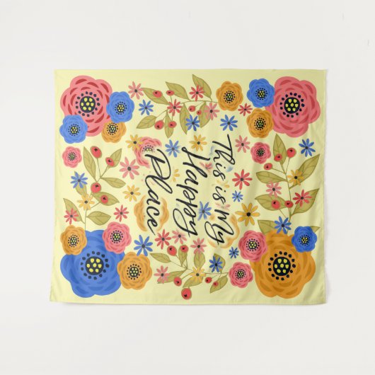 Dit is mijn Happy Place Large Wandkleed (Voorkant (horizontaal))