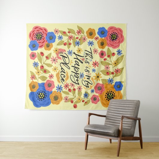 Dit is mijn Happy Place Large Wandkleed (In Situ (horizontaal))