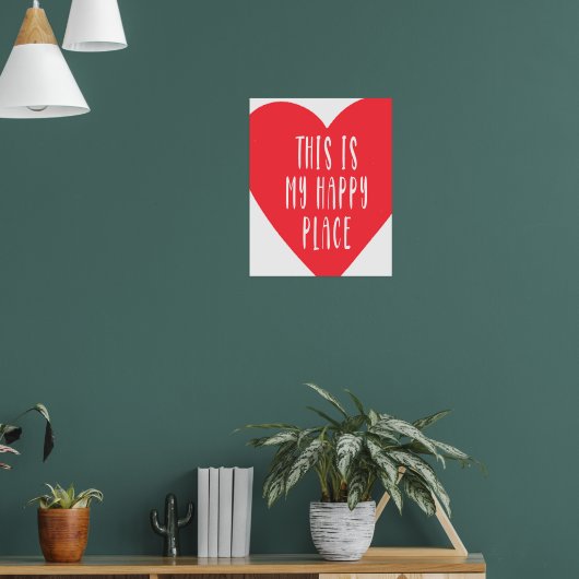 Dit is mijn Happy Place Print ,Red Poster, Aesthet (Woonkamer 1)