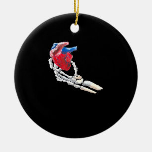 Dit is mijn hart - skelet hart handen keramisch ornament