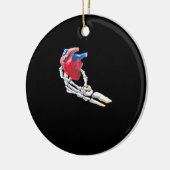 Dit is mijn hart - skelet hart handen keramisch ornament (Links)