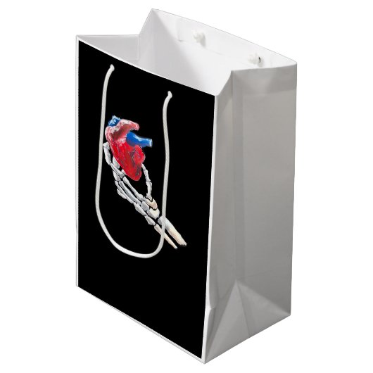 Dit is mijn hart - skelet hart handen medium cadeauzakje (Voorkant Gekanteld)