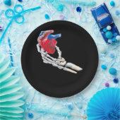 Dit is mijn hart - skelet hart handen papieren bordje (Feest)