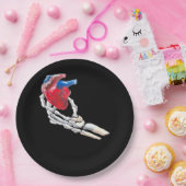 Dit is mijn hart - skelet hart handen papieren bordje (Feest)