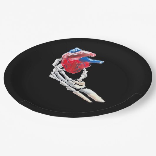 Dit is mijn hart - skelet hart handen papieren bordje (Gekanteld)