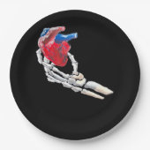 Dit is mijn hart - skelet hart handen papieren bordje (Voorkant)