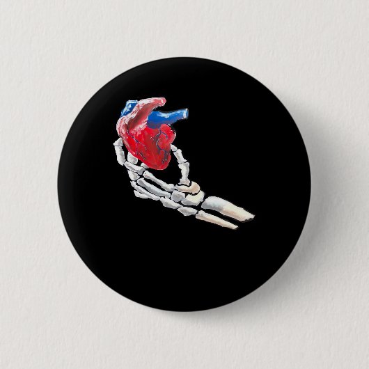 Dit is mijn hart - skelet hart handen ronde button 5,7 cm (Voorkant)