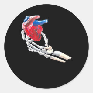 Dit is mijn hart - skelet hart handen ronde sticker