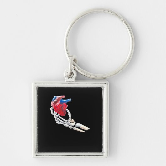 Dit is mijn hart - skelet hart handen sleutelhanger (Voorkant)