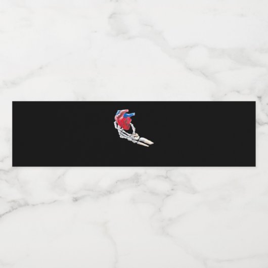 Dit is mijn hart - skelet hart handen waterfles etiket (Enkel label)