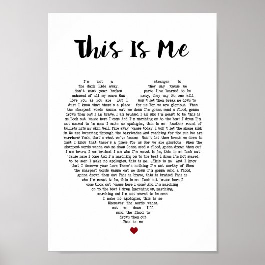 Dit is mijn hartzong Lyric Wall Art print (Voorkant)