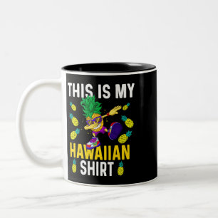 Dit is mijn Hawaïaanse Shirt Ananas Dabbing Aloha Tweekleurige Koffiemok