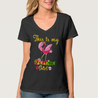 Dit is mijn Hawaiian Flamingo Flowers Floral Summe T-shirt