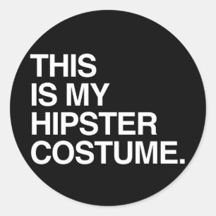 DIT IS MIJN HIPSTER KOSTUUR RONDE STICKER