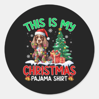 Dit is mijn Hondenliefhebber voor de kerstpyjama e Ronde Sticker