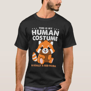 Dit is mijn huis in echt een rode panda halloween t-shirt