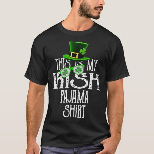 Dit is mijn Ierse Pajama Shamrock GreenClover Boy T-shirt (Voorkant)