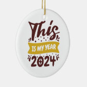 Dit is mijn jaar 2024 keramisch ornament (Rechts)
