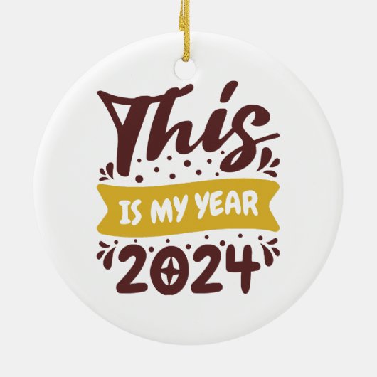 Dit is mijn jaar 2024 keramisch ornament (Achterkant)