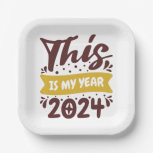 Dit is mijn jaar 2024 papieren bordje