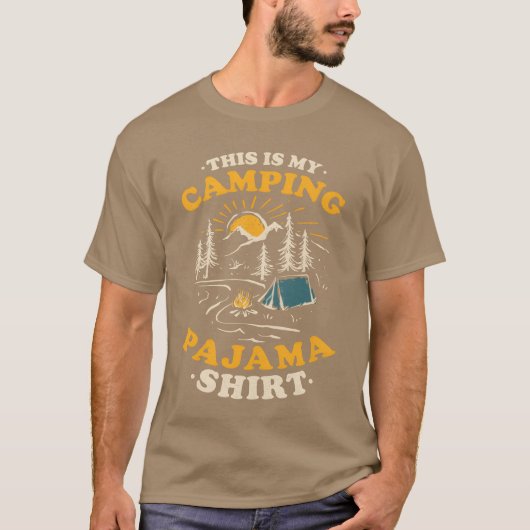 Dit is mijn kampeerpyjama Retro grappige Camper re T-shirt (Voorkant)