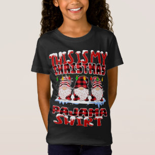 Dit is mijn kerst buffel geruite kabouters grappig t-shirt
