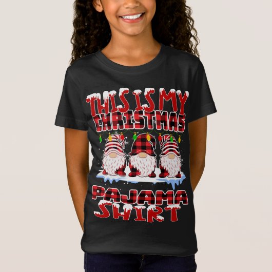 Dit is mijn kerst buffel geruite kabouters grappig t-shirt (Voorkant)