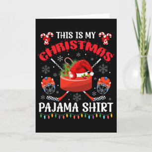 Dit Is Mijn Kerst Ijs Hockey Pyjama Kerstmis Voor  Kaart