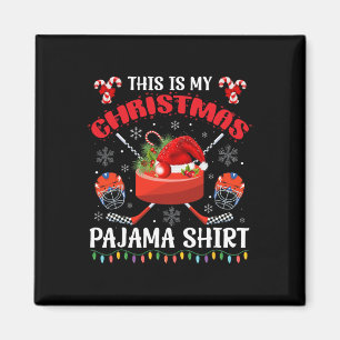 Dit Is Mijn Kerst Ijs Hockey Pyjama Kerstmis Voor Magneet