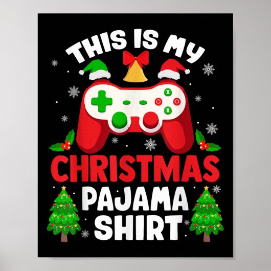 Dit Is Mijn Kerst Kabouterhemd Video Gamer Gami Poster (Voorkant)