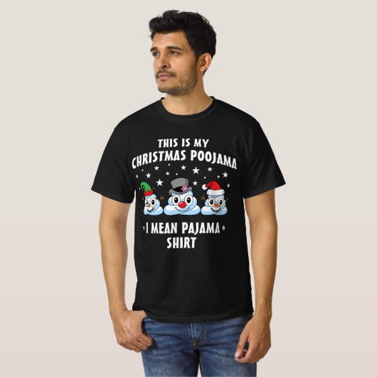 Dit is mijn kerst pojama grappige sneeuw poep t-shirt (Voorkant volledig)