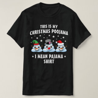 Dit is mijn kerst pojama grappige sneeuw poep t-shirt