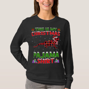 Dit is mijn kerst pyjama bebaarde draak kerst t-shirt