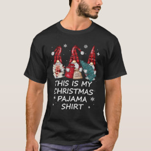 Dit Is Mijn Kerst Pyjama Buffalo Plaid Gnome T-shirt