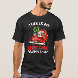 Dit is mijn Kerst Pyjama Bull Terrier Truck Re T-shirt