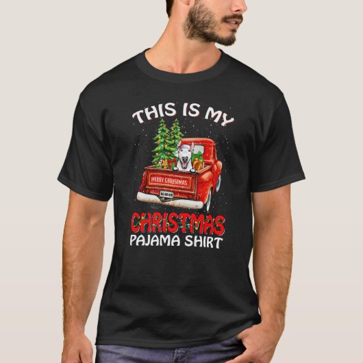 Dit is mijn Kerst Pyjama Bull Terrier Truck Re T-shirt (Voorkant)