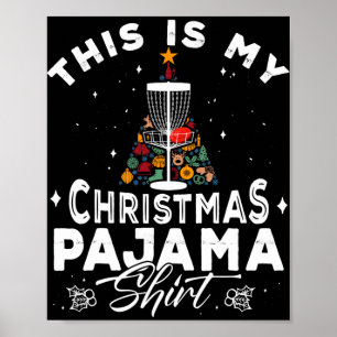 Dit Is Mijn Kerst Pyjama Disc Golf Speler Stupi Poster