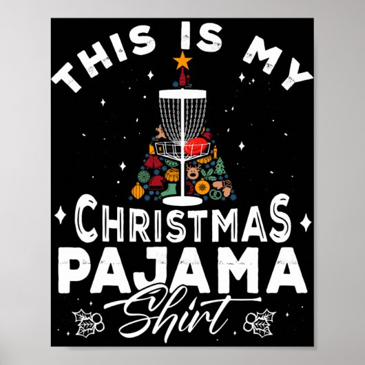 Dit Is Mijn Kerst Pyjama Disc Golf Speler Stupi Poster (Voorkant)