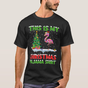 Dit Is Mijn Kerst Pyjama Flamingo Vogel Kerstmis T-shirt