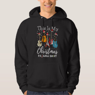 Dit Is Mijn Kerst Pyjama Gitaar Gitarist Muziek Hoodie