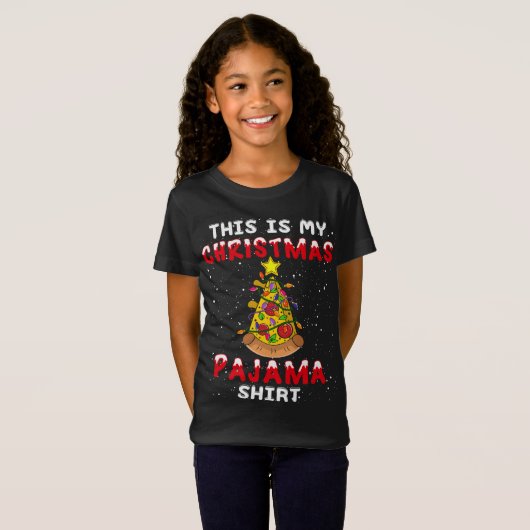 Dit is mijn kerst pyjama grappige pizza xmas t-shirt (Voorkant volledig)